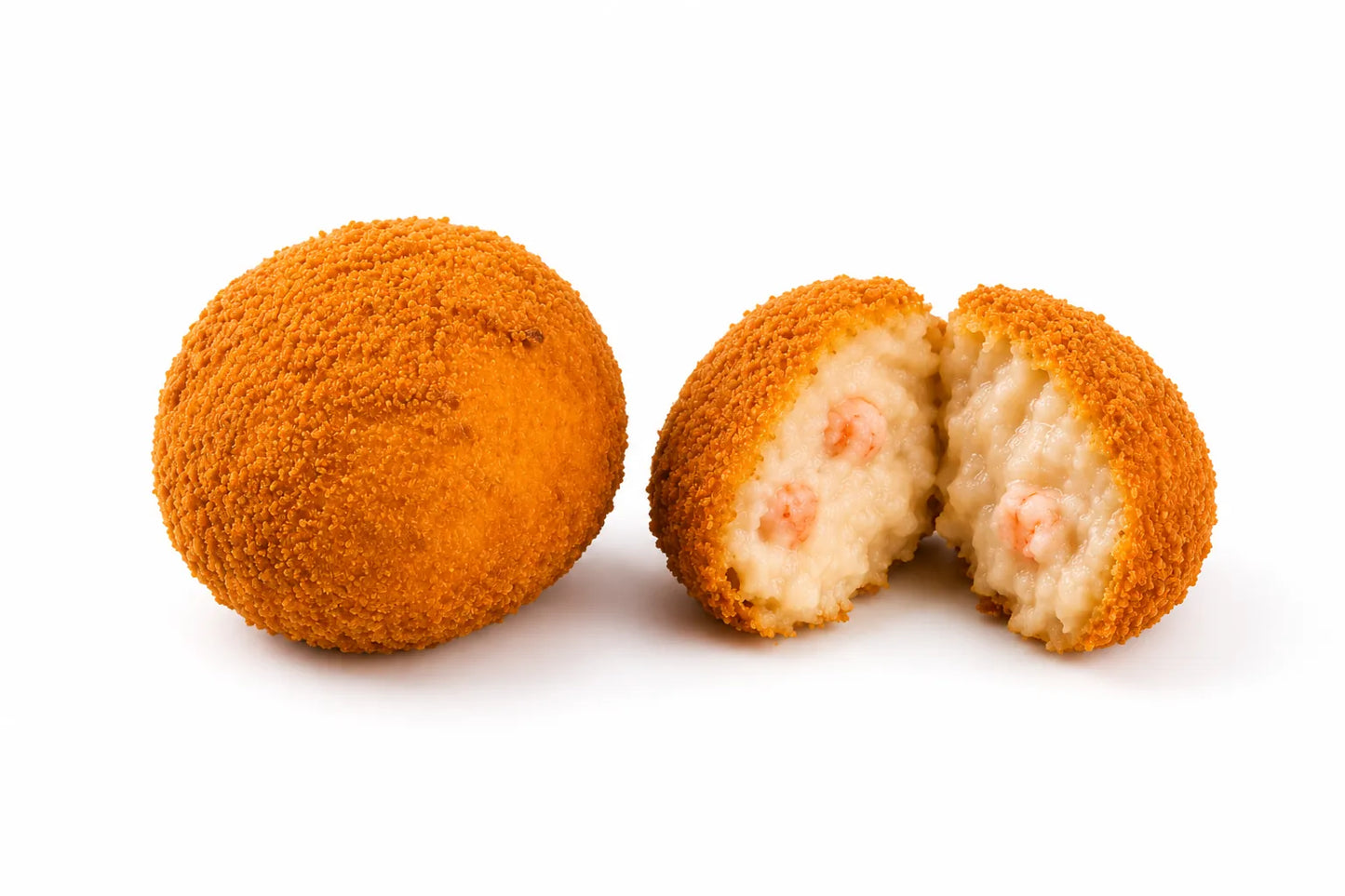 Croqueta gamba roja y leche de cabra