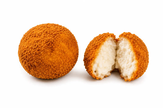 Croqueta de queso de cabra y cebolla caramelizada